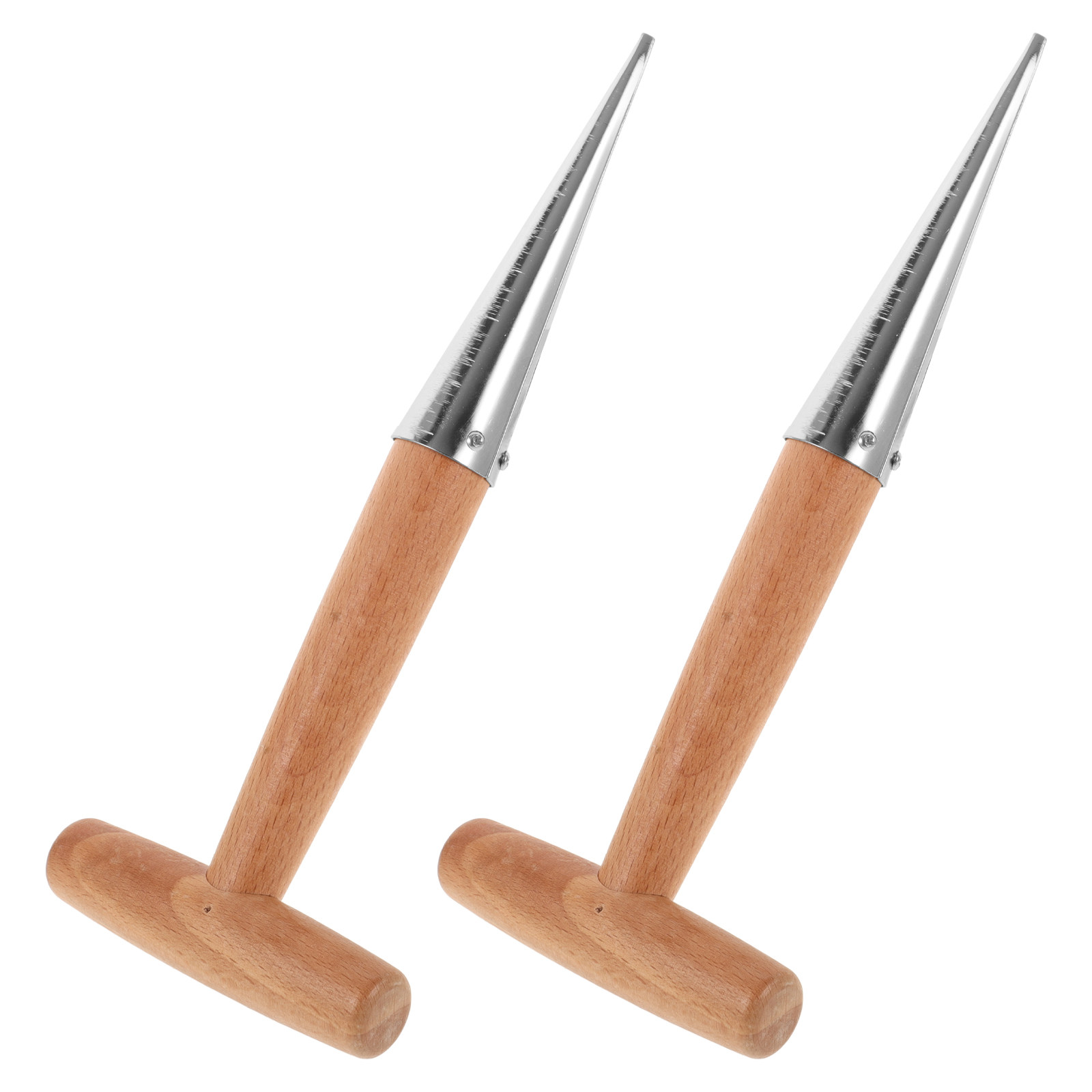 Vegetable Transplanter - 2Pcs Stainless Steel Wood Handle Planting
