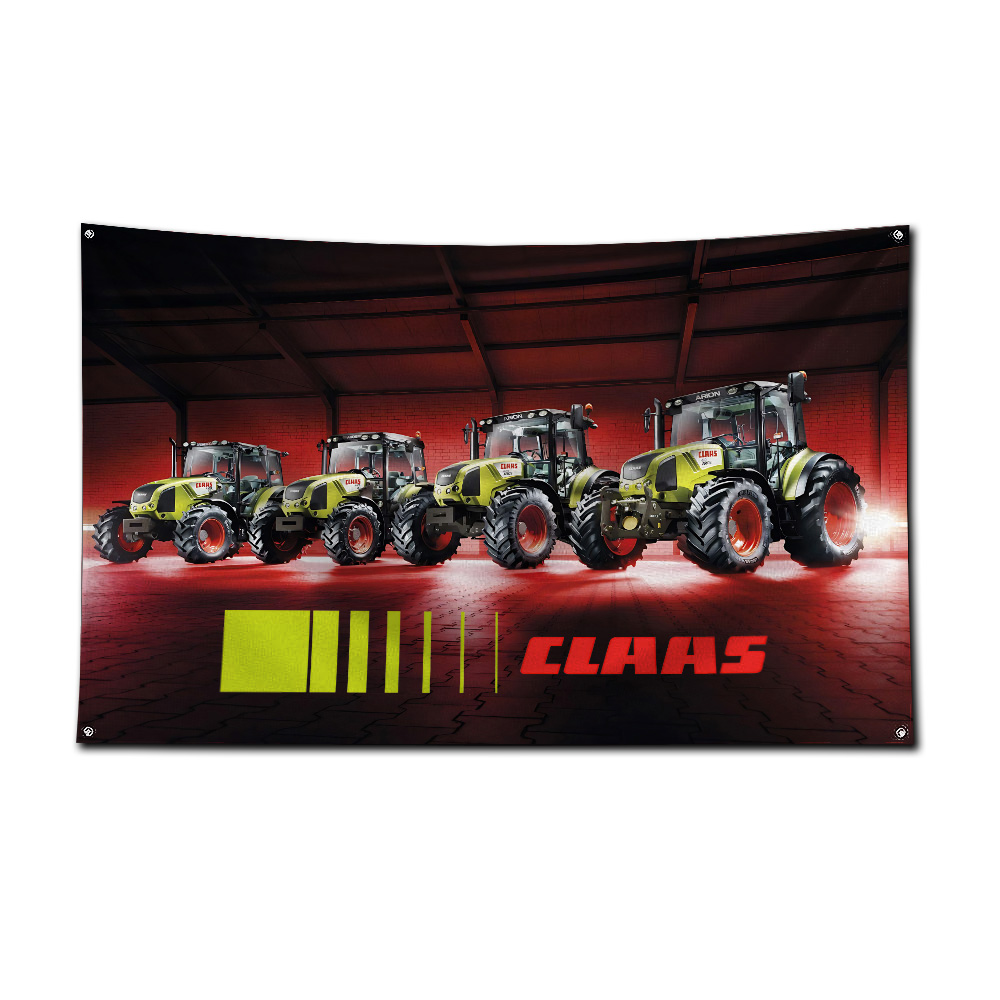 Agriculture Farming Logos - Tractor & Combine Harvester Flag Banner,