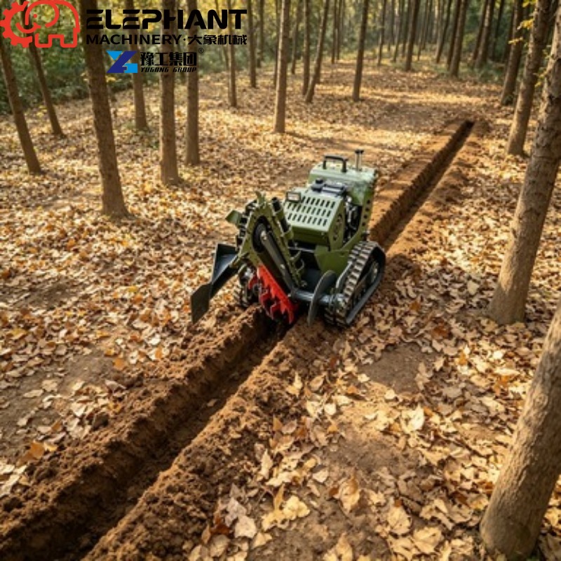 Farming Agriculture Project - Tracked Trencher, Heavy-Duty Mini Agricultural Trenching